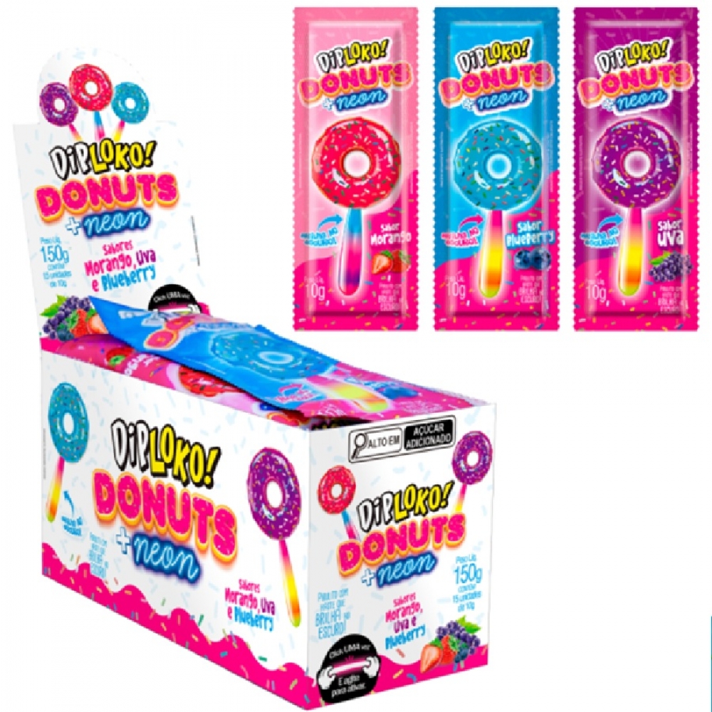 01982 - DIPLOKO NEON DONUTS SORTIDOS 15X10G - 01982