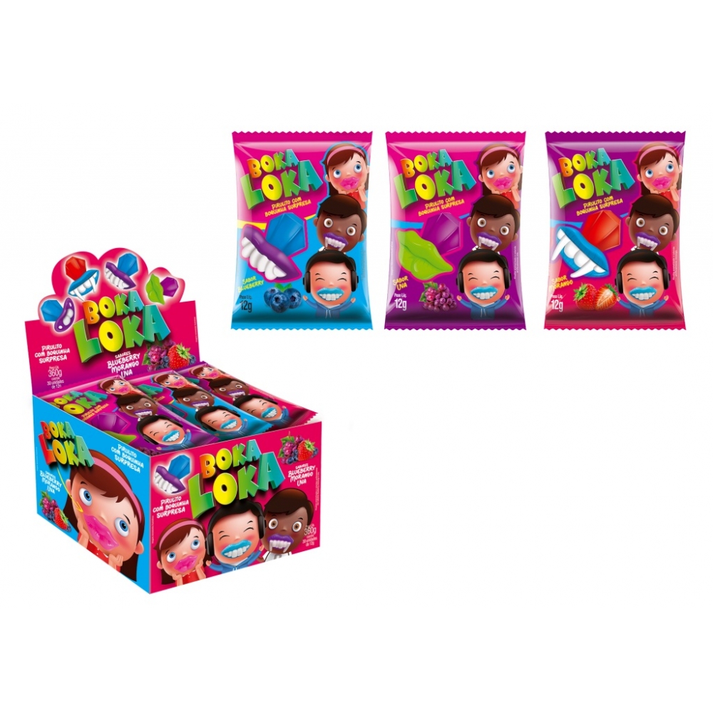 01688 - BOKA LOKA MORANGO UVA E BLUEBERRY 30X12G - 01688