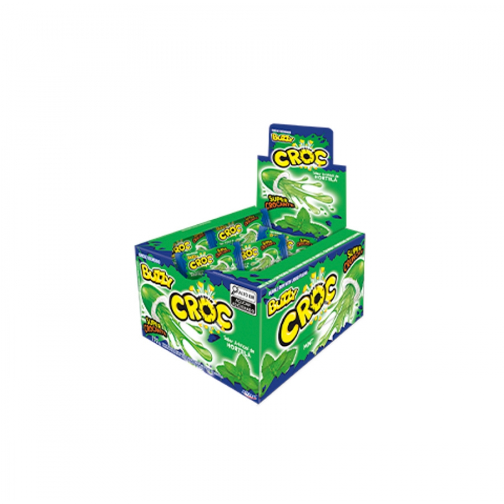 01918 - CHICLE BUZZY CROC HORTELA 40UN - 01918