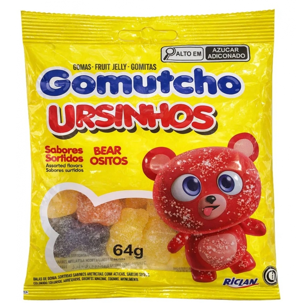 02354 - BALA GOMA GOMUTCHO URSINHOS SORT 64G - 02354