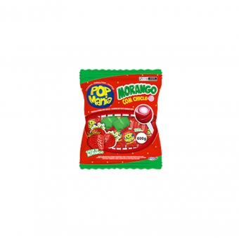 01906 - PIRULITO POP MANIA MORANGO 500G