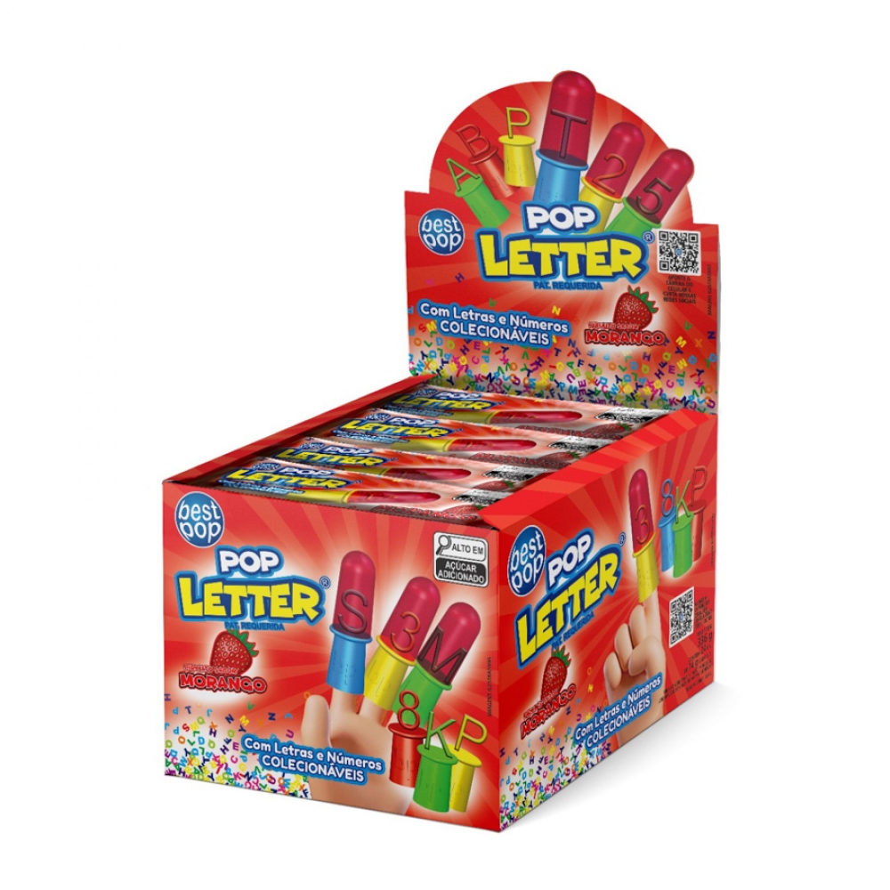 01760 - POP LETTER MORANGO 24X14G - 01760