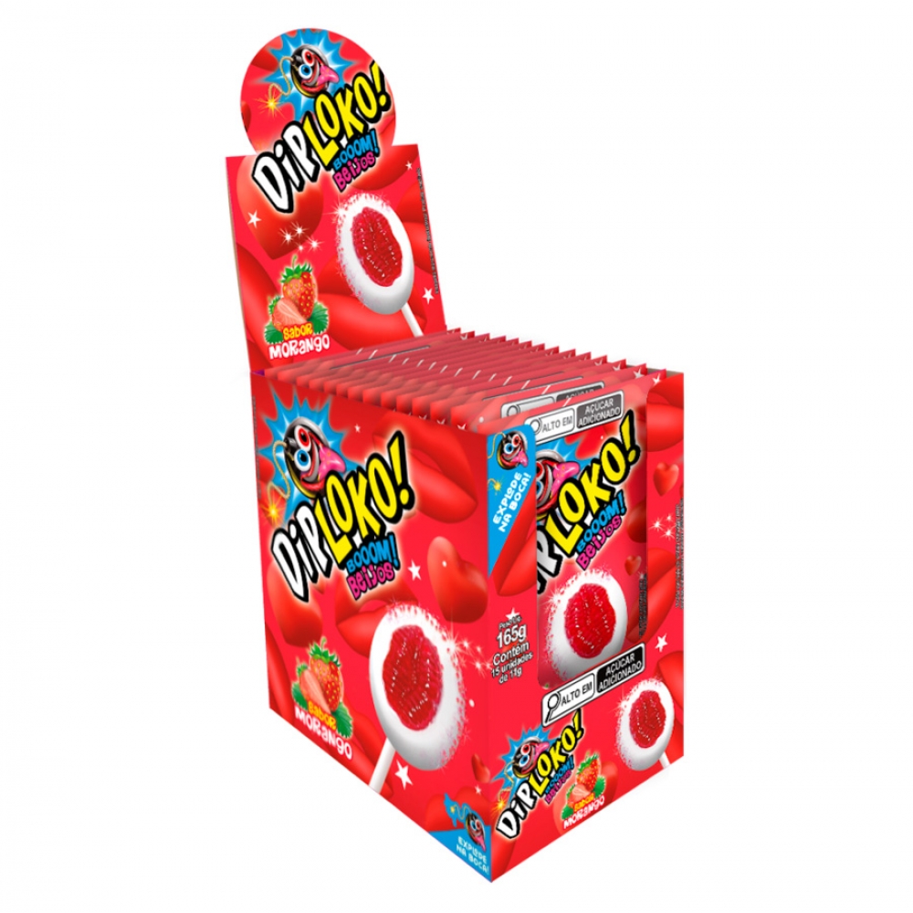 01670 - DIPLOKO BOOM BEIJOS MORANGO 15X11G - 01670