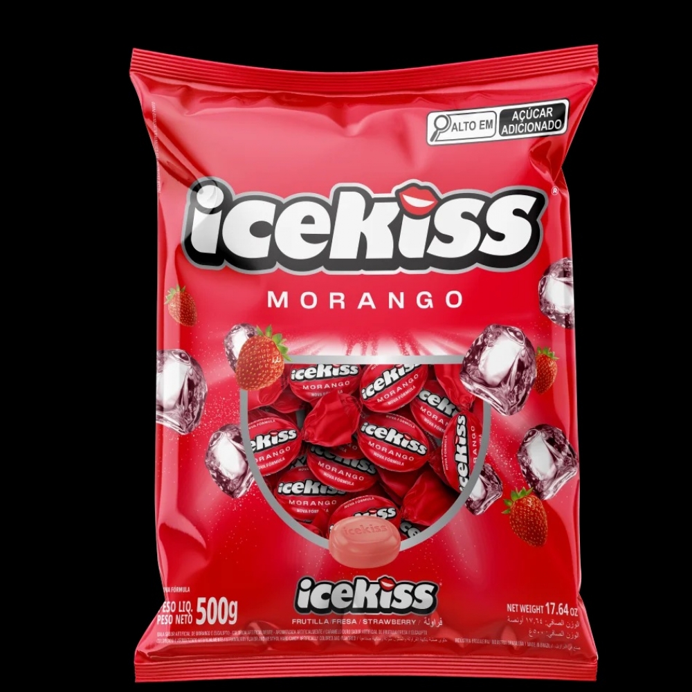 02287 - BALA DURA ICEKISS MORANGO 500G - 02287