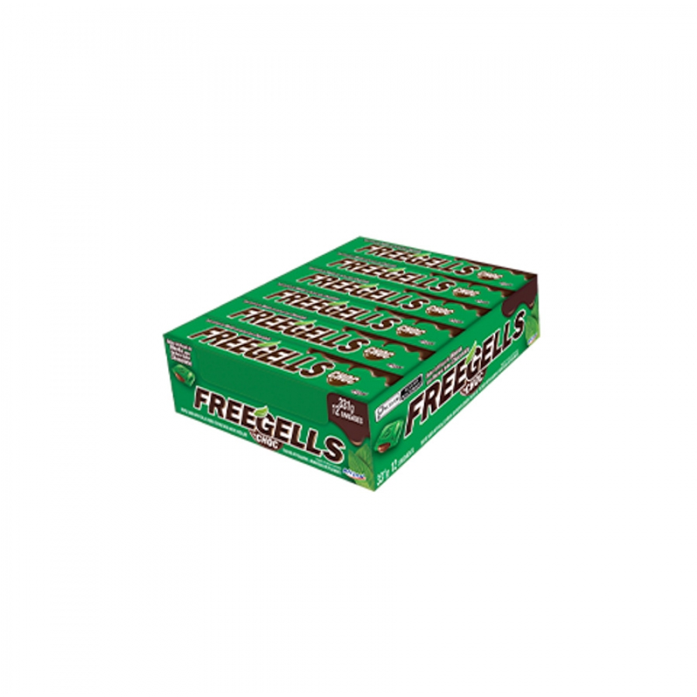 01900 - DROPS FREEGELLS PLAY MENTA RECHEIO CHOCOLATE 12UN - 01900
