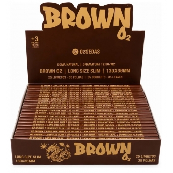 02259 - O2 SEDA BROWN KS LONGA SLIM 25 LIV 130X36MM
