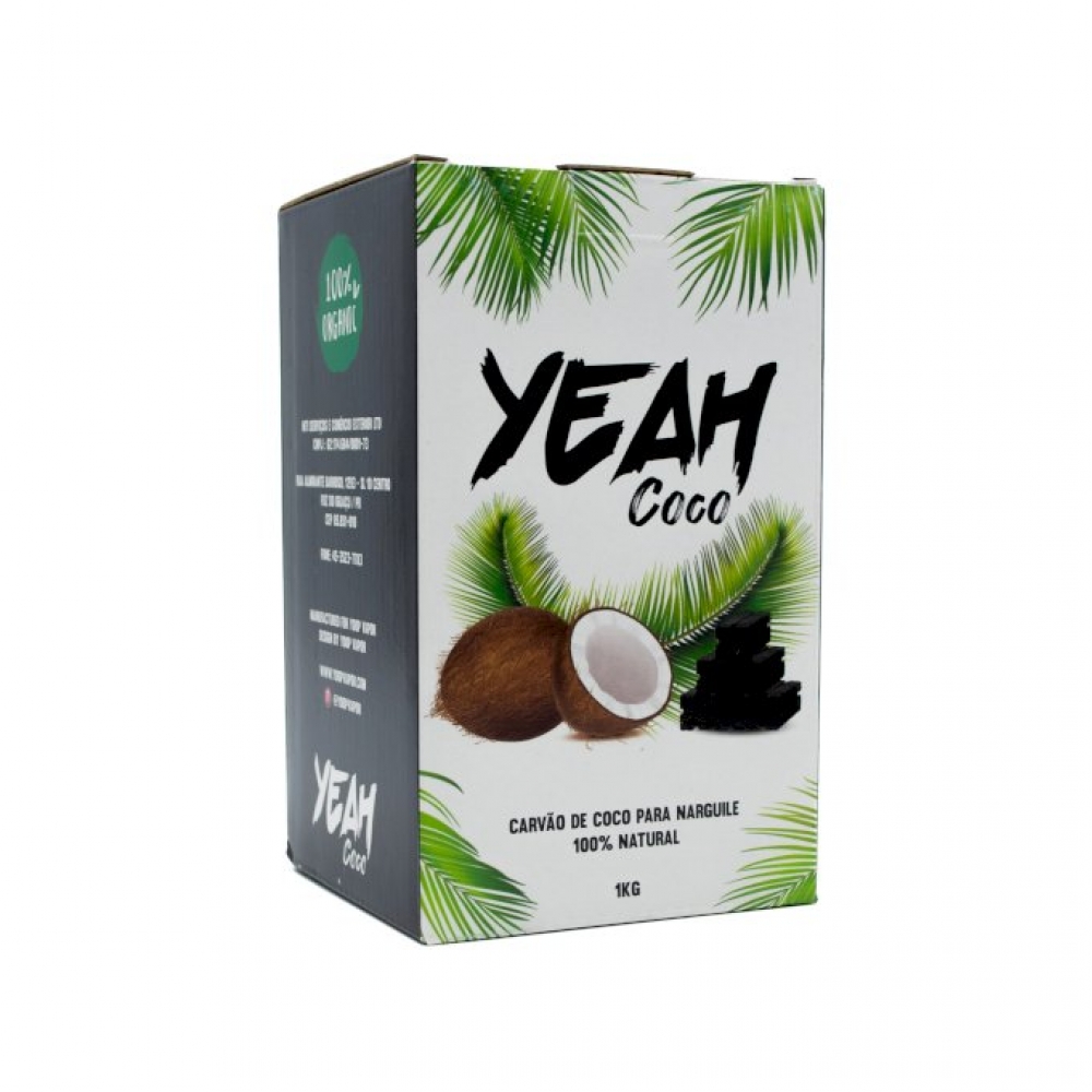 01544 - CARVÃO YAH COCO 1KG HEXAGONAL - 01544
