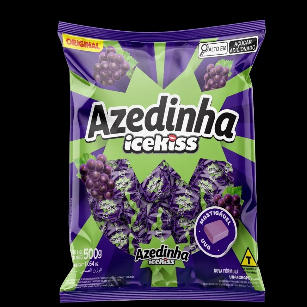 02281 - BALA DURA ICEKISS AZEDINHA CHICLE UVA 400G - 02281