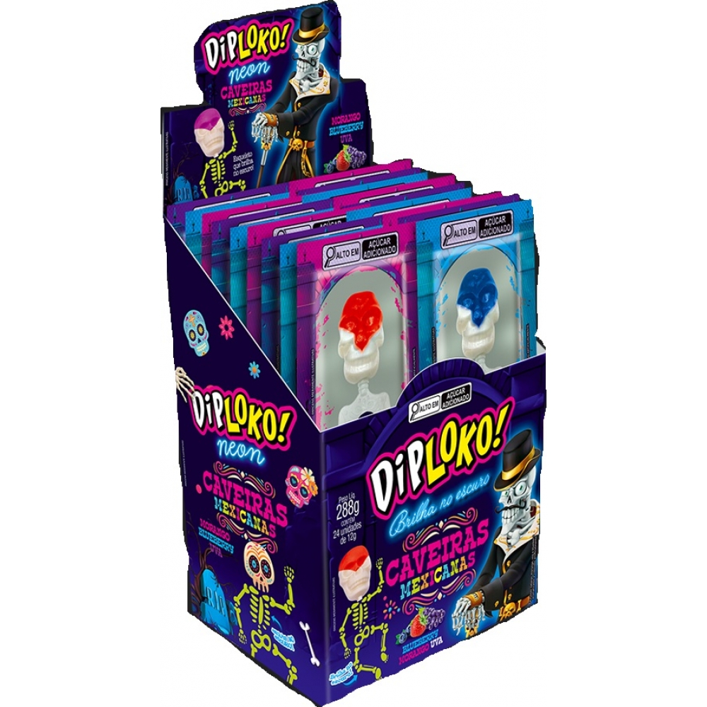 01671 - DIPLOKO CAVEIRAS MEXICANAS NEON 24X12G - 01671