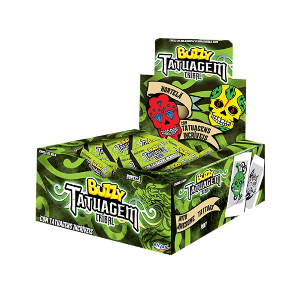 01941 - CHICLE BUZZY TATTOO TRIBAL HORTELA 90UN - 01941
