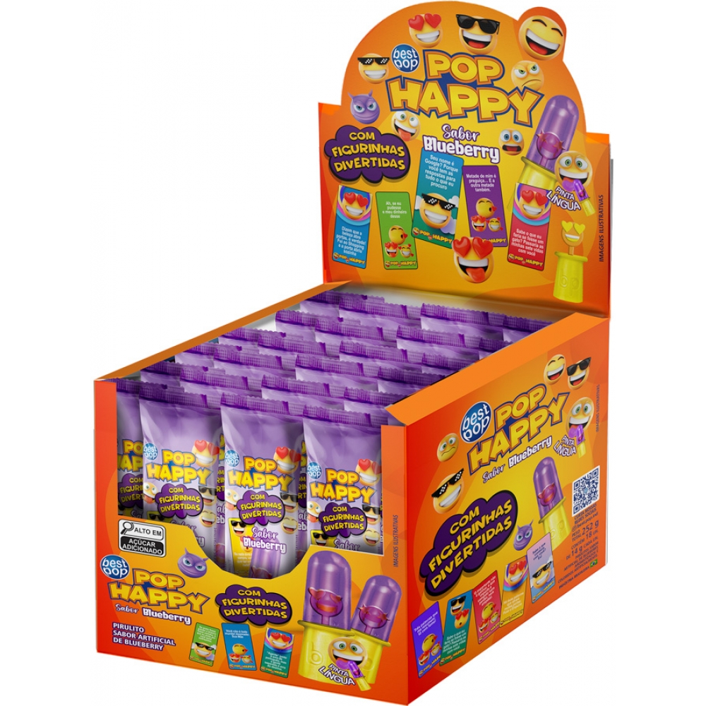 01765 - POP HAPPY CEREJA 18X14G - 01765