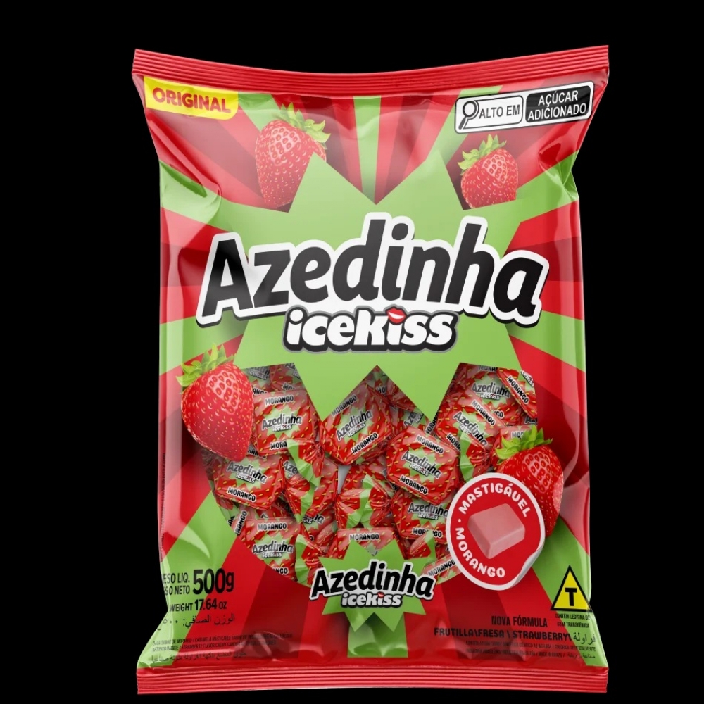 02295 - BALA MASTIGAVEL AZEDINHA MORANGO 500G - 02295