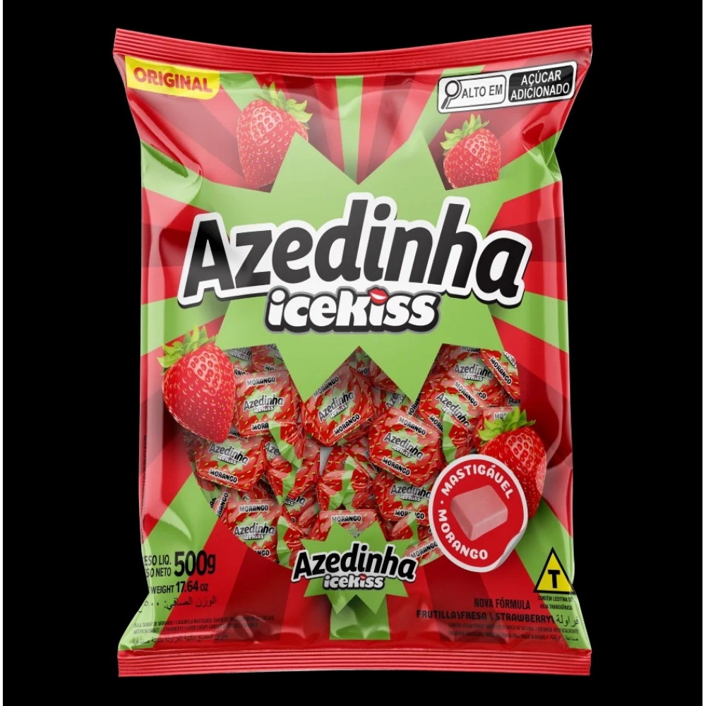 02280 - BALA DURA ICEKISS AZEDINHA CHICLE MORANGO 400G - 02280