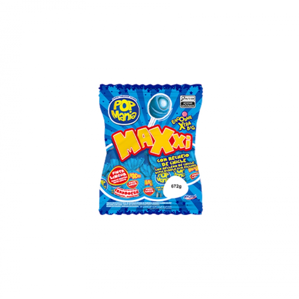 01902 - PIRULITO POP MANIA MAXXI FRAMBOESA 24X28G - 01902