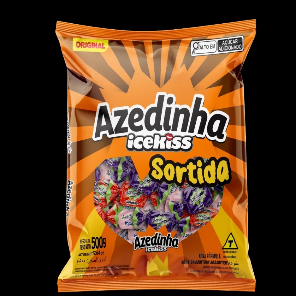 02296 - BALA MASTIGAVEL AZEDINHA SORTIDA 500G - 02296