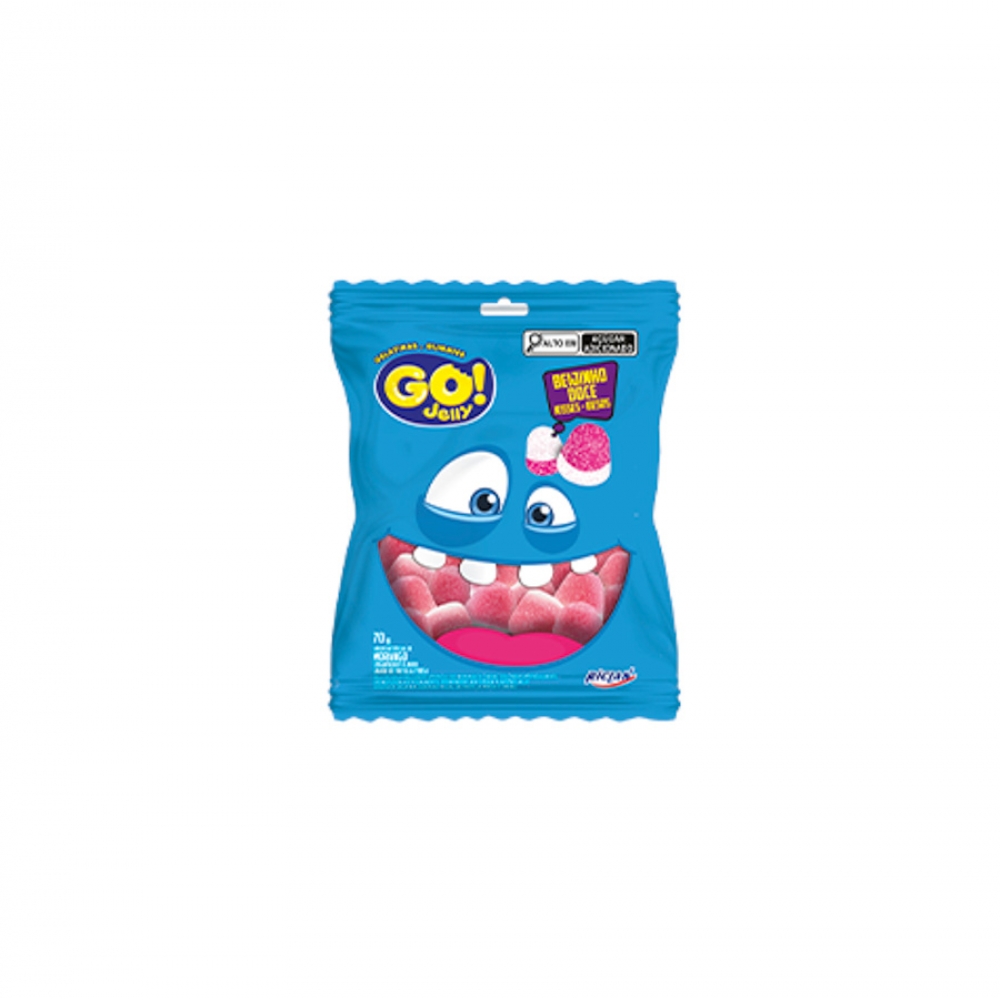 01926 - BALA GELATINA GO JELLY BEIJINHO DOCE MORANGO 70G - 01926