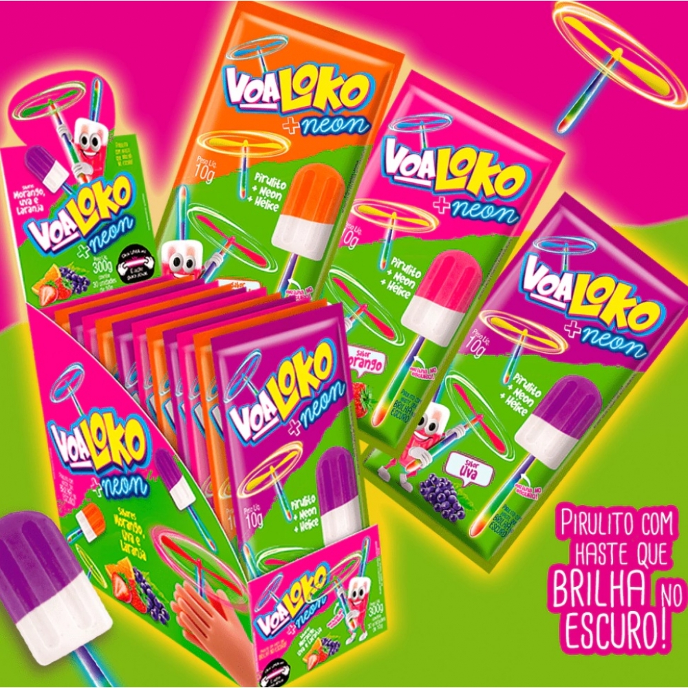 02077 - VOA LOKO NEON SORTIDOS 30X10G - 02077
