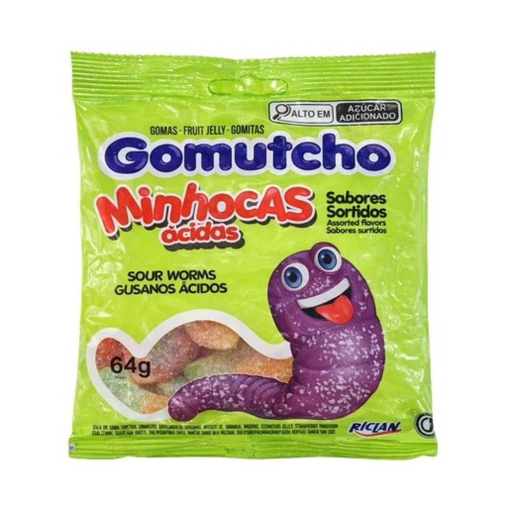 02353 - BALA GOMA GOMUTCHO MINHOCAS SORT ACI 64G - 02353