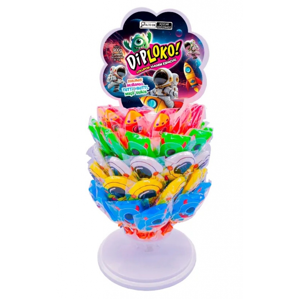 02432 - LOLLIPOP VIAGEM ESPACIAL SORTIDOS 60X15G - 02432