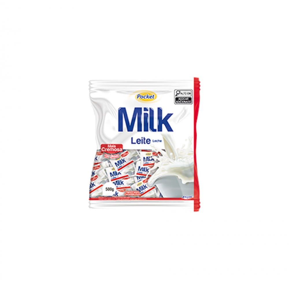 01914 - BALA POCKET LEITE 500G - 01914