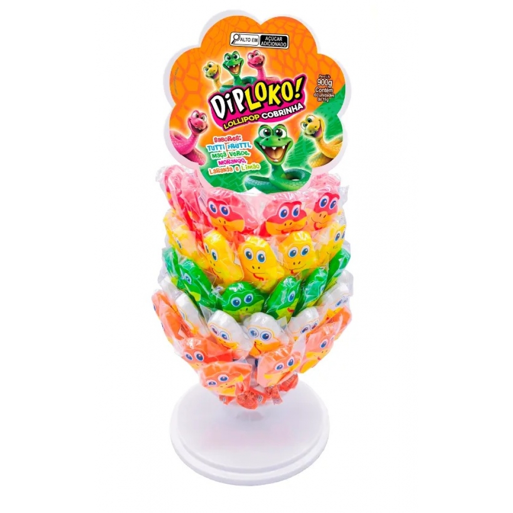 02435 - LOLLIPOP COBRINHA SORTIDOS 60X15G - 02435
