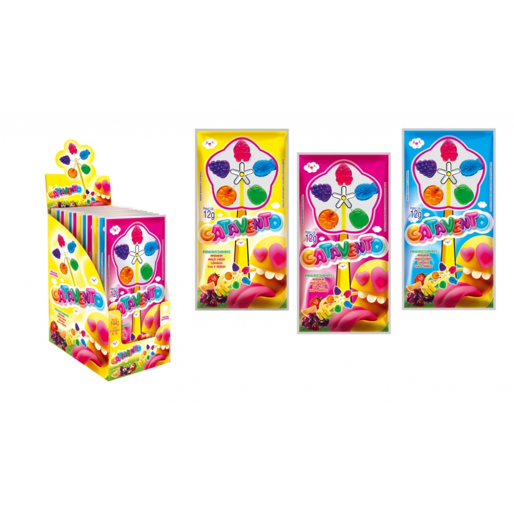 01679 - PIRULITO CATAVENTO FRUTAS 12X12G - 01679