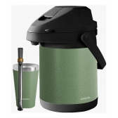 02252 - KIT GARRAFA TERMICA CHACAL 2.5L INOX VERDE OLEO - 02252