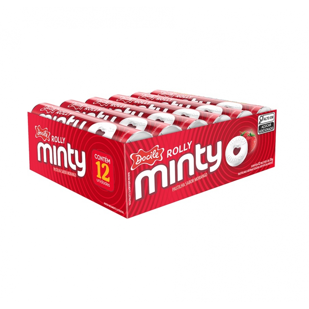 02311 - PASTILHA ROLLY MINTY MORANGO 12X29G - 02311